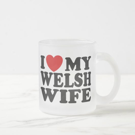 Ik hou van mijn welsh vrouw matglas koffiemok (Rechts)