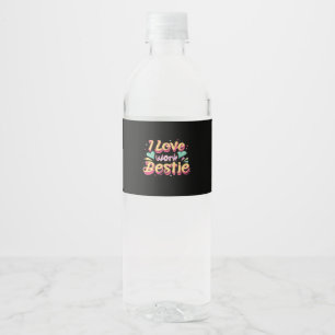 Ik hou van mijn werk Bestie werk Bestie Gift Class Waterfles Etiket