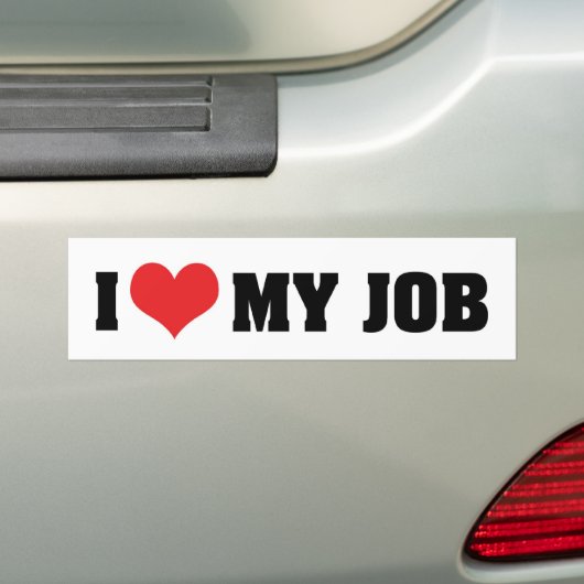 Ik hou van mijn werk bumpersticker (Op auto)