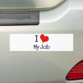 Ik hou van mijn werk bumpersticker (Op auto)