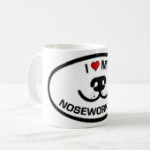 Ik hou van mijn werk hond koffiemok (Voorkant links)