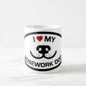Ik hou van mijn werk hond koffiemok (Center)