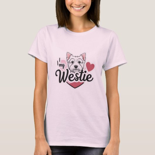 Ik hou van mijn Westie-hond T-shirt (Voorkant)