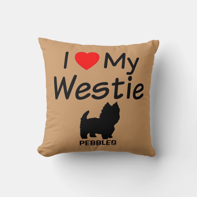 Ik hou van mijn Westie hondenkussen Kussen (Voorkant)