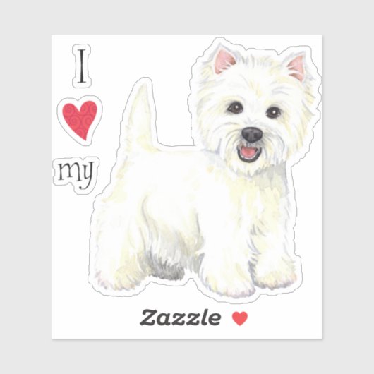 Ik hou van mijn Westie Vinyl Sticker (Vel)