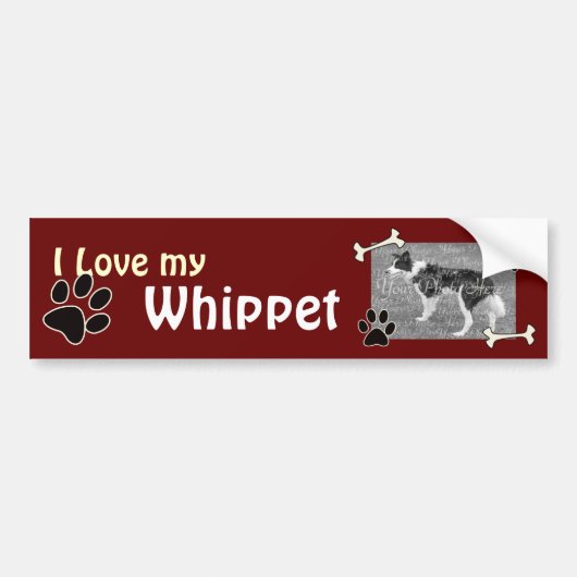 Ik hou van mijn Whippet Bumpersticker (Voorkant)