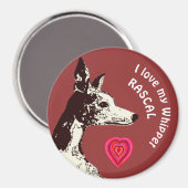 Ik hou van mijn Whippet Magneet (Voorkant / Achterkant)