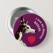 Ik hou van mijn Whippet Ronde Button 7,6 Cm (Voorkant /achterkant)