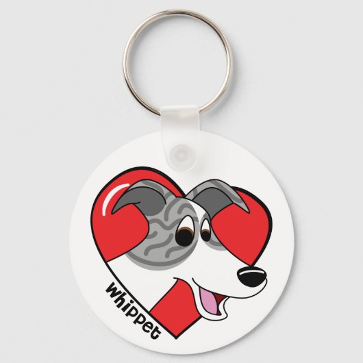 Ik hou van mijn Whippet Sleutelhanger (Voorkant)