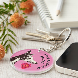 Ik hou van mijn Whippet Sleutelhanger