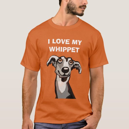 Ik hou van mijn Whippet, T-Shirt (Voorkant)
