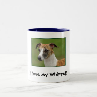 Ik hou van mijn Whippet! Tweekleurige Koffiemok