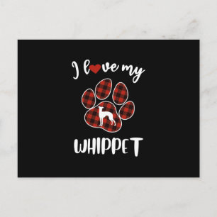 Ik hou van mijn Whippet Valentijnshond Liefhebber Feestdagenkaart