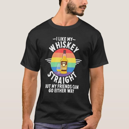 Ik hou van mijn whiskey als je mijn vrienden direc t-shirt (Voorkant)