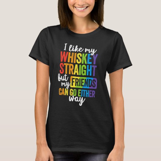 Ik hou van mijn whisky rechtstreeks naar LGBT Prid T-shirt (Voorkant)