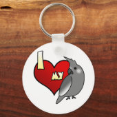 Ik hou van mijn Whiteface Cockatiel Sleutelhanger (Voorkant)