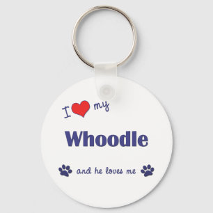 Ik hou van mijn Whoodle (Mannelijke hond) Sleutelhanger