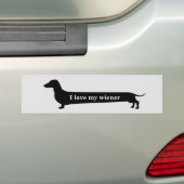 Ik hou van mijn wiener-dachshund-bumpersticker bumpersticker (Op auto)