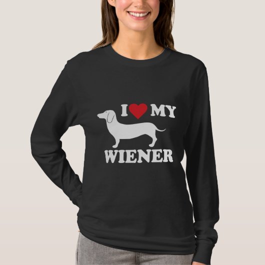 Ik hou van mijn Wiener Dachshund T-shirt (Voorkant)