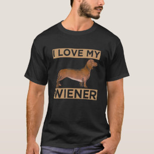 Ik hou van mijn Wiener Funny Teckel Weiner Dog Gif T-shirt