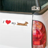 Ik hou van mijn Wiener hond Bumpersticker (Op Truck)