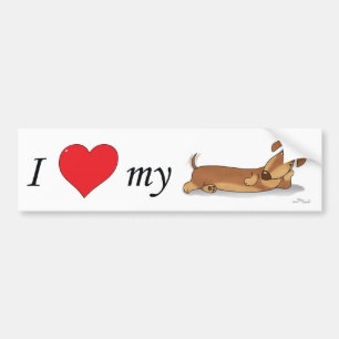 Ik hou van mijn Wiener hond Bumpersticker