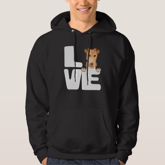 Ik hou van mijn wierfox terrier Dog Hoodie (Voorkant)