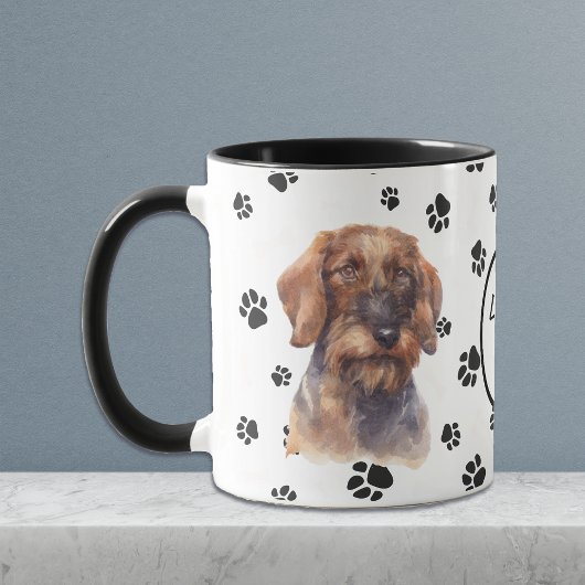 Ik hou van mijn wierpoot, dachshund Dog Pawprint Mok