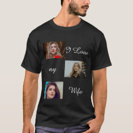 Ik hou van mijn Wife Aangepast 3 Foto Collage Foto T-shirt