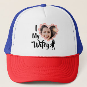 Ik hou van mijn Wifey Heart Wedding Persoonlijke F Trucker Pet