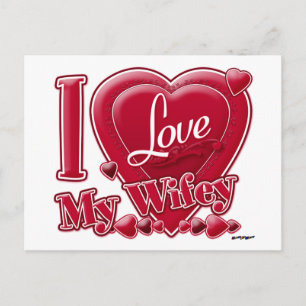 Ik hou van mijn Wifey Red - hart Briefkaart