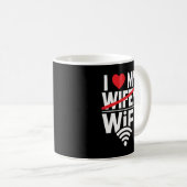 Ik hou van mijn WiFi (niet Wifey) - grappig Koffiemok (Voorkant rechts)