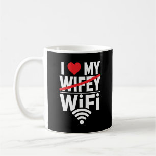 Ik hou van mijn WiFi (niet Wifey) - grappig Koffiemok
