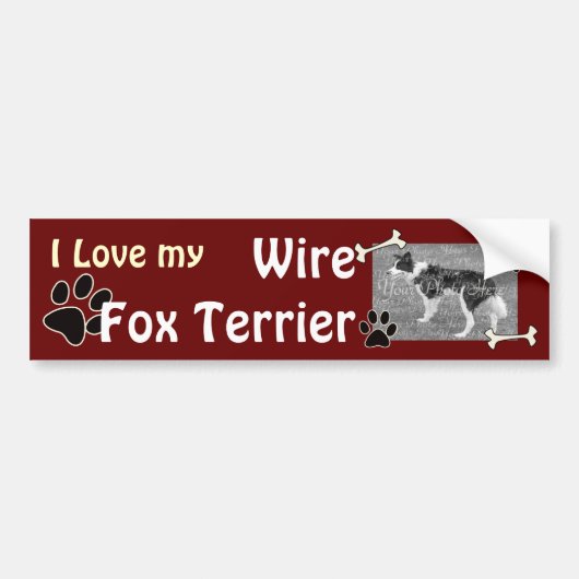 Ik hou van mijn Wire Fox Terrier Bumpersticker (Voorkant)