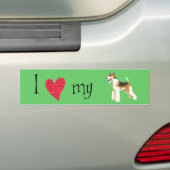 Ik hou van mijn Wire Fox Terrier Bumpersticker (Op auto)