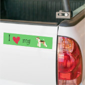 Ik hou van mijn Wire Fox Terrier Bumpersticker (Op Truck)