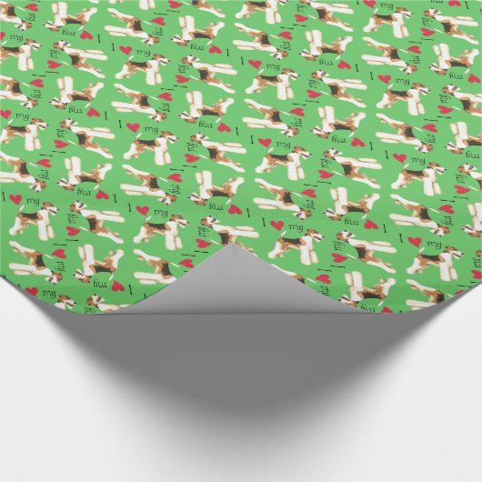 Ik hou van mijn Wire Fox Terrier Cadeaupapier (Hoek)