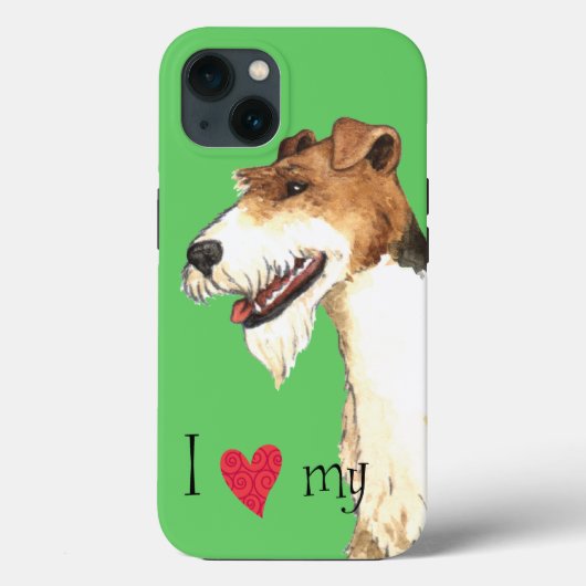 Ik hou van mijn Wire Fox Terrier Case-Mate iPhone Case (Achterkant)