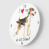 Ik hou van mijn Wire Fox Terrier Grote Klok (Hoek)
