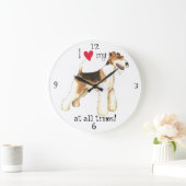 Ik hou van mijn Wire Fox Terrier Grote Klok (Huis)