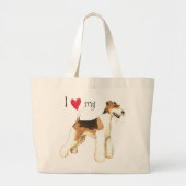 Ik hou van mijn Wire Fox Terrier Grote Tote Bag (Voorkant)