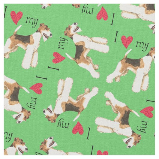 Ik hou van mijn Wire Fox Terrier Stof (Close Up)