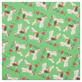 Ik hou van mijn Wire Fox Terrier Stof (Swatch)