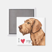 Ik hou van mijn Wirehaered Vizsla Magneet (Voorkant / Achterkant)