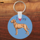 Ik hou van mijn Wirehaered Vizsla Sleutelhanger (Voorkant)