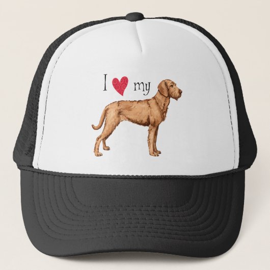 Ik hou van mijn Wirehaered Vizsla Trucker Pet (Voorkant)