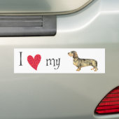 Ik hou van mijn Wirehaire Dachshund Bumpersticker (Op auto)