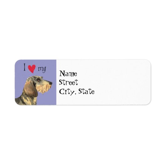 Ik hou van mijn Wirehaire Dachshund Etiket (Voorkant)