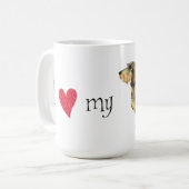 Ik hou van mijn Wirehaire Dachshund Koffiemok (Voorkant links)