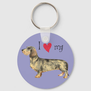 Ik hou van mijn Wirehaire Dachshund Sleutelhanger